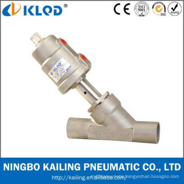 Welding Pneumatic Piston Angle Seat Valve Kljf-32W